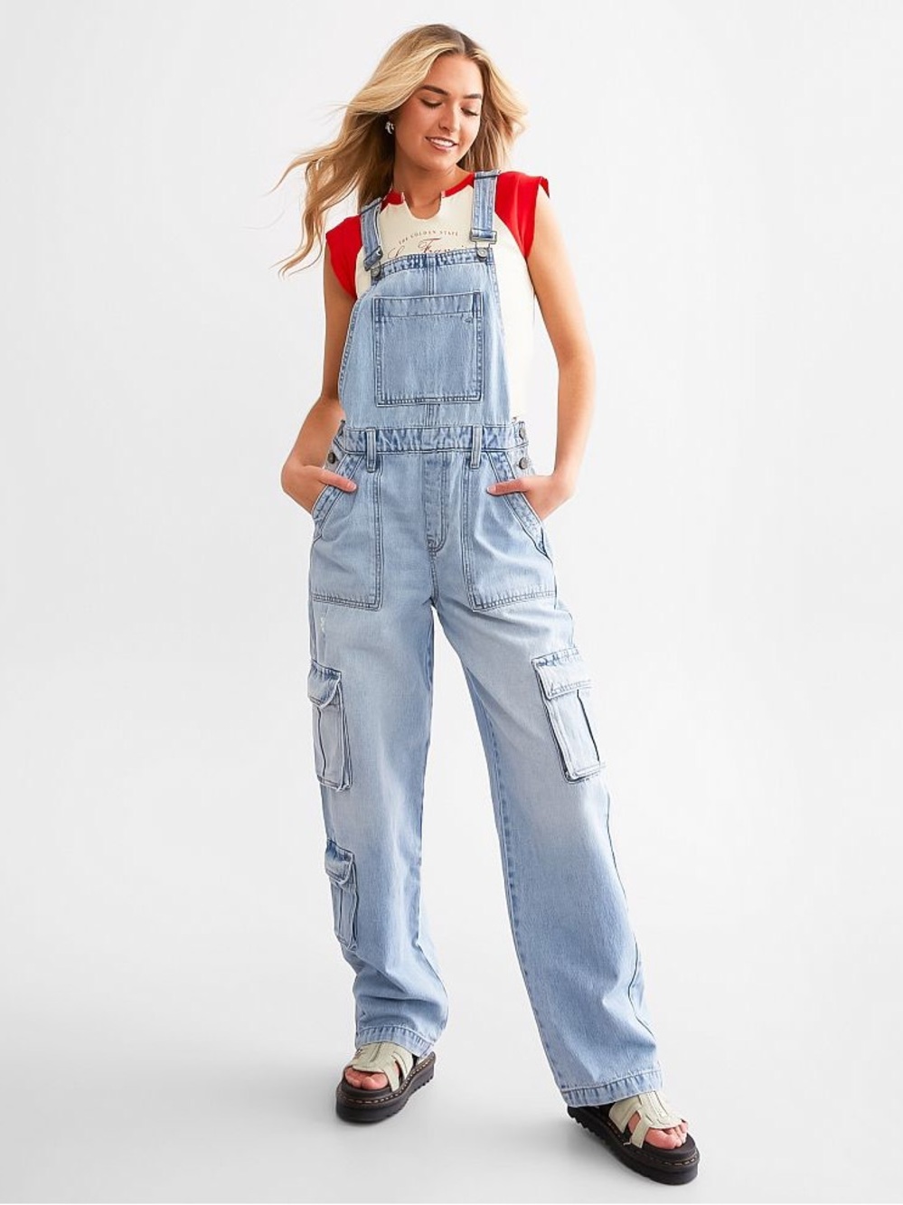 NWT Hidden Dylan Cargo Denim Overalls